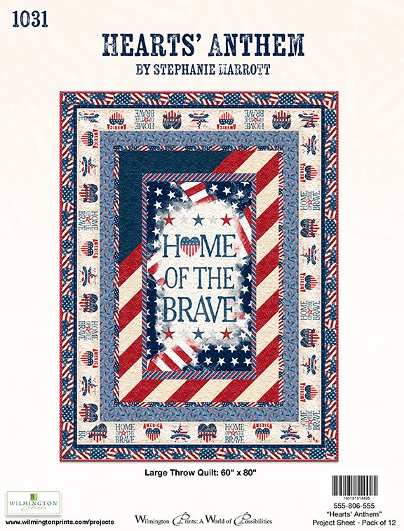 Wilmington Prints Hearts’ Anthem Kit – Patriotic 2.5 Inch Strips - by Stephanie Marrott