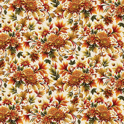 Benartex Autumn Splendor Cream/Spice Fabric – Autumn Cats by Peggy Collins