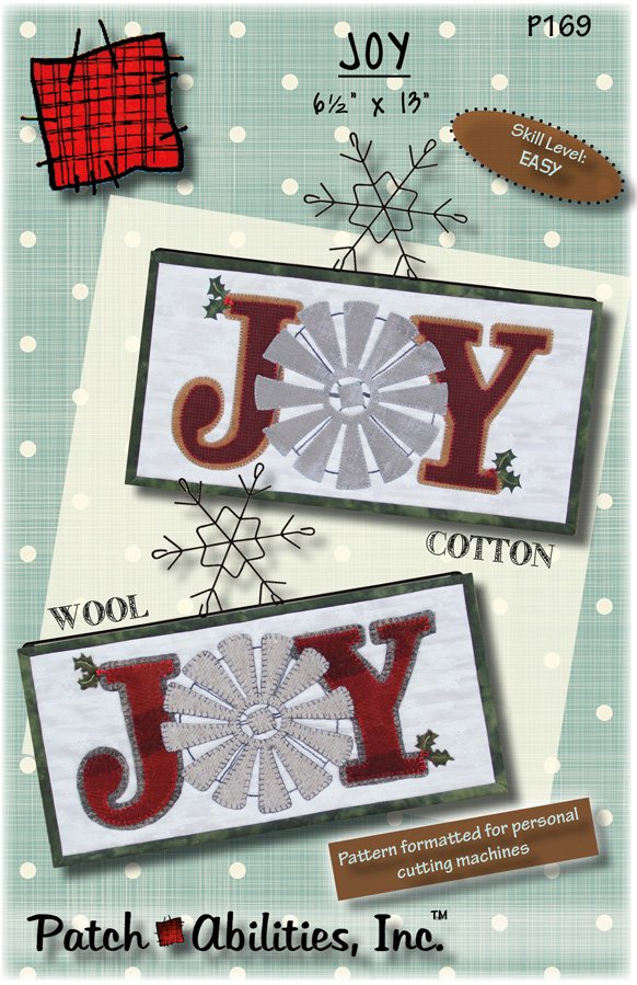 Joy by Julie Wurzer - Wall Hanging Pattern – 6"x12" for Patch Abilities