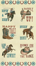 Moda Home On The Range Dusty White Panel Fabric – Western Novelty Panel by Deb Strain