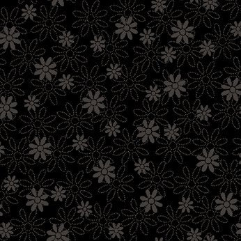 QT - Quilting Illusions - Stencil Floral/Black - 21516-J