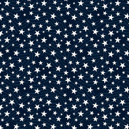 Wilmington Prints Stars of Valor Stars &amp; Stripes Allover in Navy Fabric – by Beth Grove