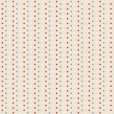 Wilmington Prints Stars of Valor Patriotic Little Stars Allover in Cream Fabric – by Beth Grove