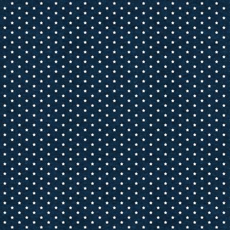 Wilmington Prints Stars of Valor Patriotic Little Stars Allover in Navy Fabric – by Beth Grove