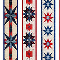 QT Fabrics American Tapestry Patriotic Decorative Stripe Multi Fabric – Patriotic Border Stripe by Dan Morris