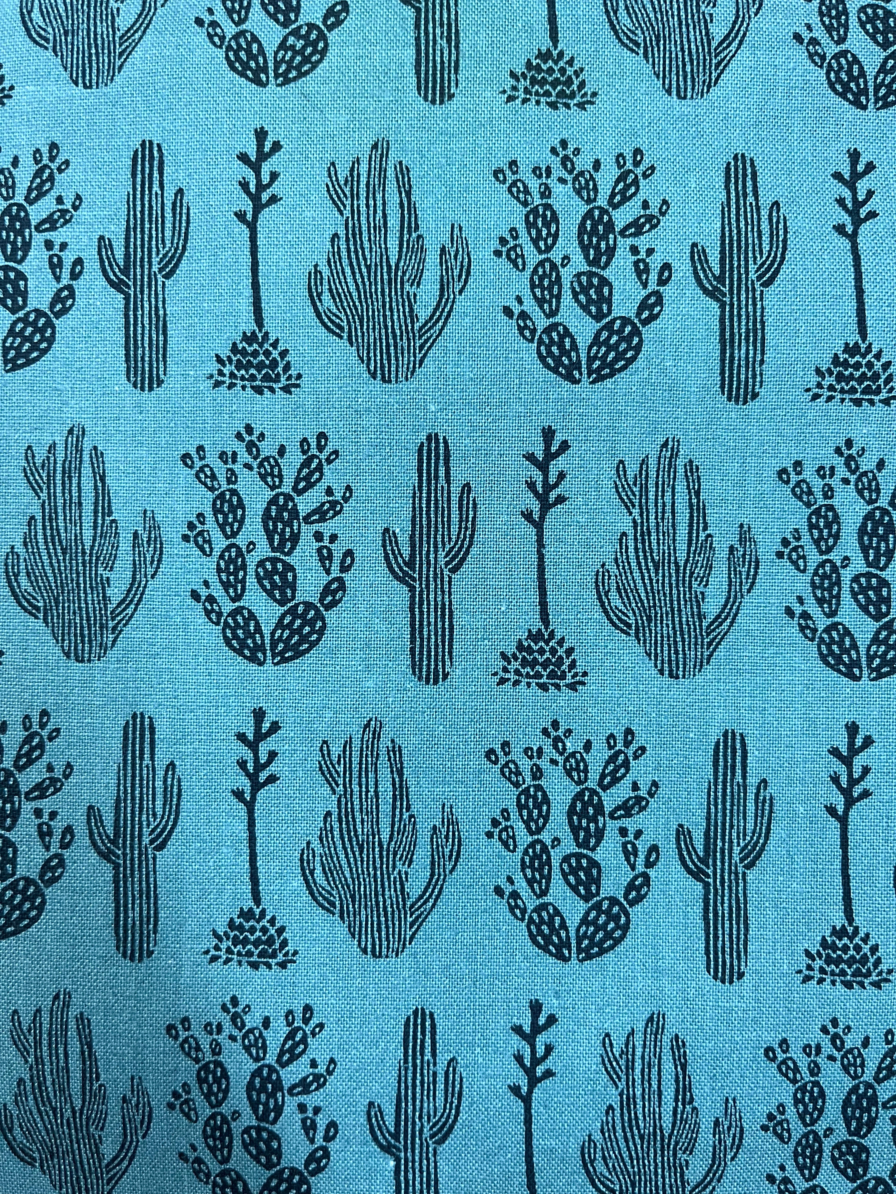 All Through the Land Desert Joshua Tree Fabric – Teal Green Southwest Print