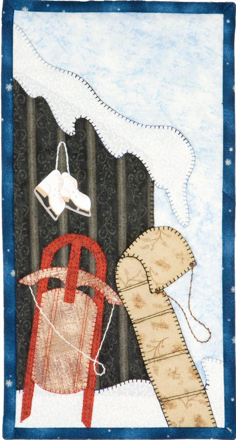 Winter Whimsy Sleds by Julie Wurzer - Wall Hanging Pattern– 6"x11.5" for Patch Abilities
