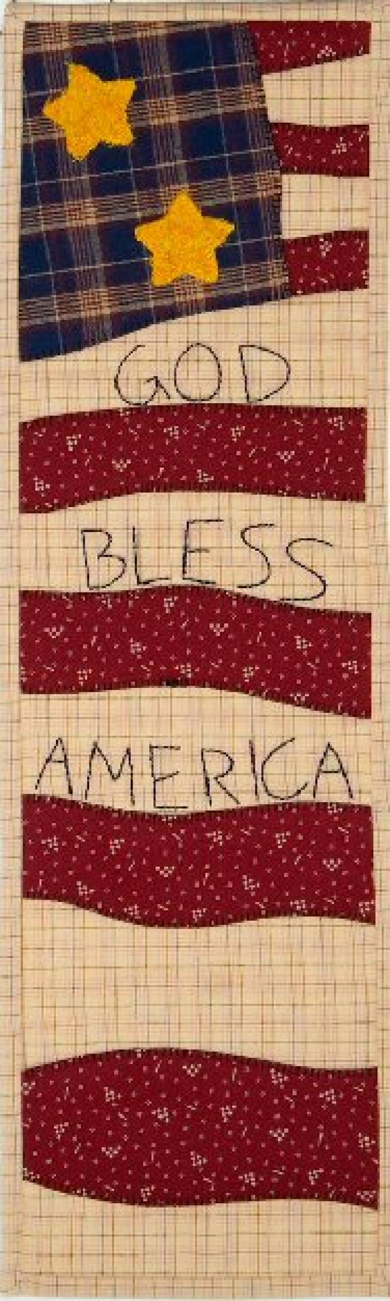 Bless America by Julie Wurzer - Wall Hanging Pattern – 6"x22" for Patch Abilities