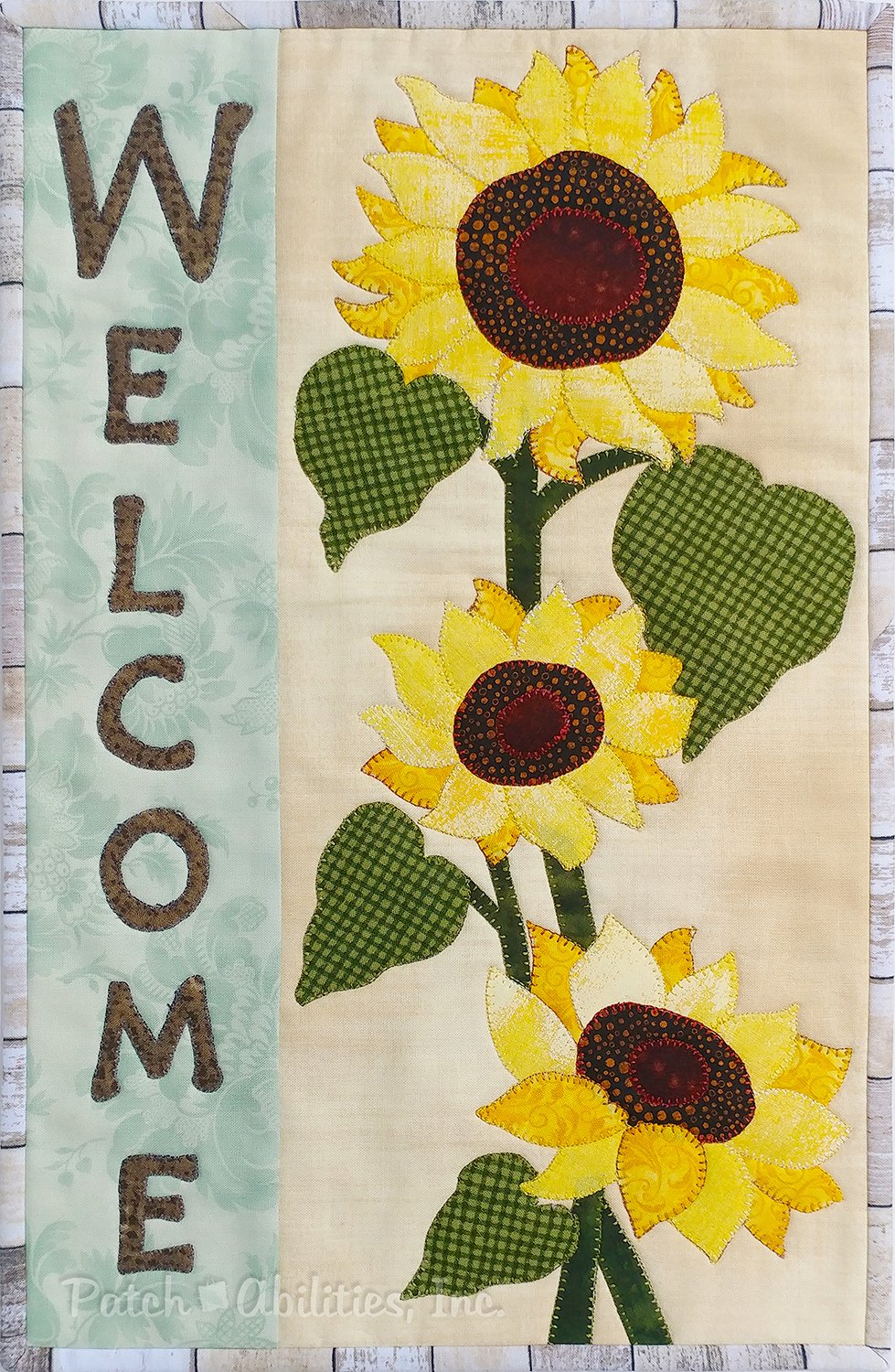 A Sunflower Welcome by Julie Wurzer - Wall Hanging Pattern – 10"x18" for Patch Abilities