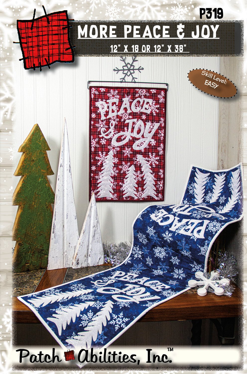 More Peace & Joy by Julie Wurzer - Wall Hanging & Table Runner Pattern – 12"x18" & 12"x38" for Patch Abilities