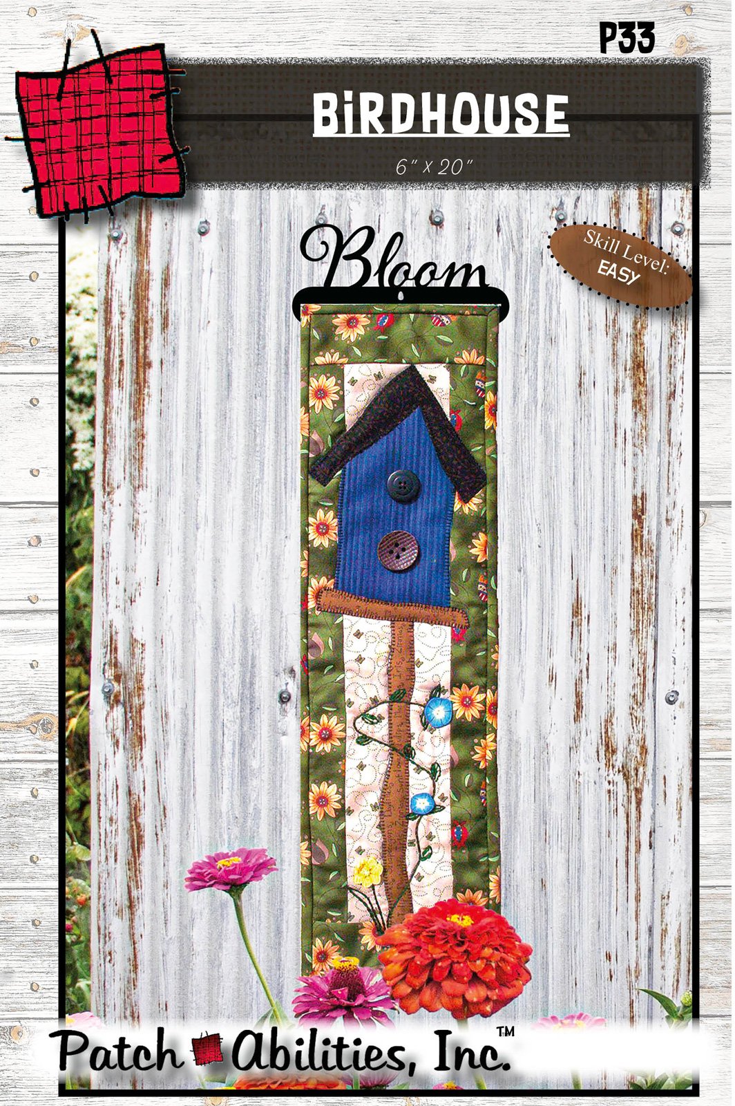 Birdhouse by Julie Wurzer - Wall Hanging Pattern – 6"x19" for Patch Abilities