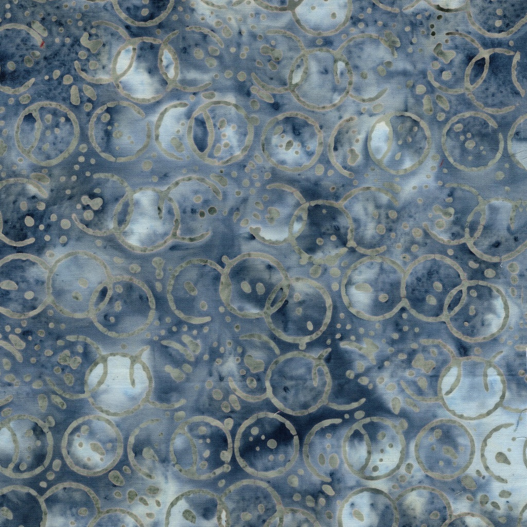 Island Batik Missing You Blue Marine Fabric – Blue Ink Splat Batik by Terri Vanden Bosch and Lizard Creek Quilting