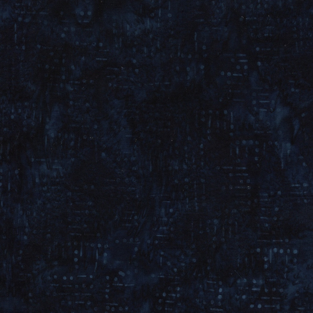 Island Batik Missing You Blue Storm Fabric – Blue Morse Code Words Batik by Terri Vanden Bosch and Lizard Creek Quilting