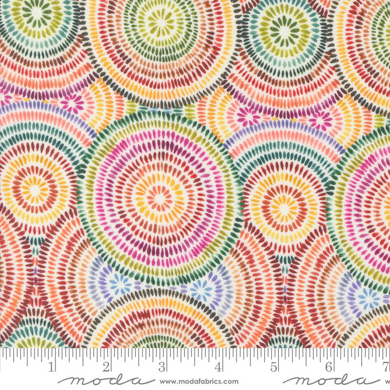 Moda Floribunda Groove Thang Rainbow Fabric – Multicolor Watercolor Blender by Create Joy Project