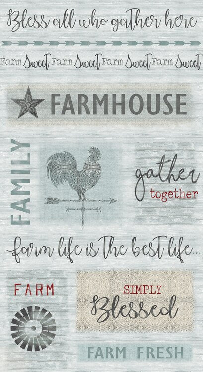 Benartex Farm Sweet Farm Farmhouse Panel Fabric – Rustic Farmhouse Panel Print