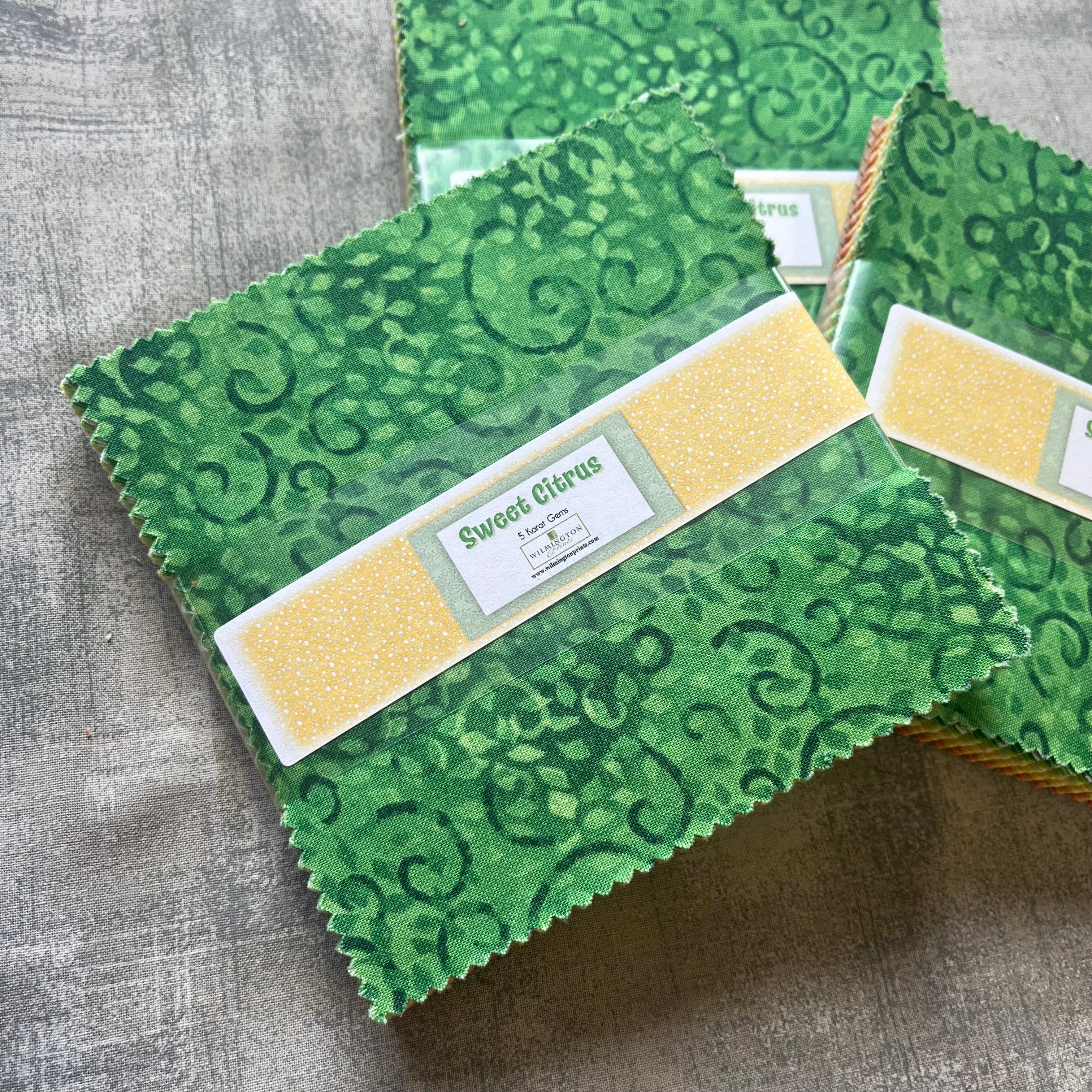 Wilmington Prints - Sweet Citrus - 5 Karat Gems 5" Square Pack – Citrus Color Precuts