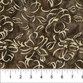 Banyan Batiks Banyan Classics Mocha with Cream Flowers Fabric – Brown Floral Batik Blender