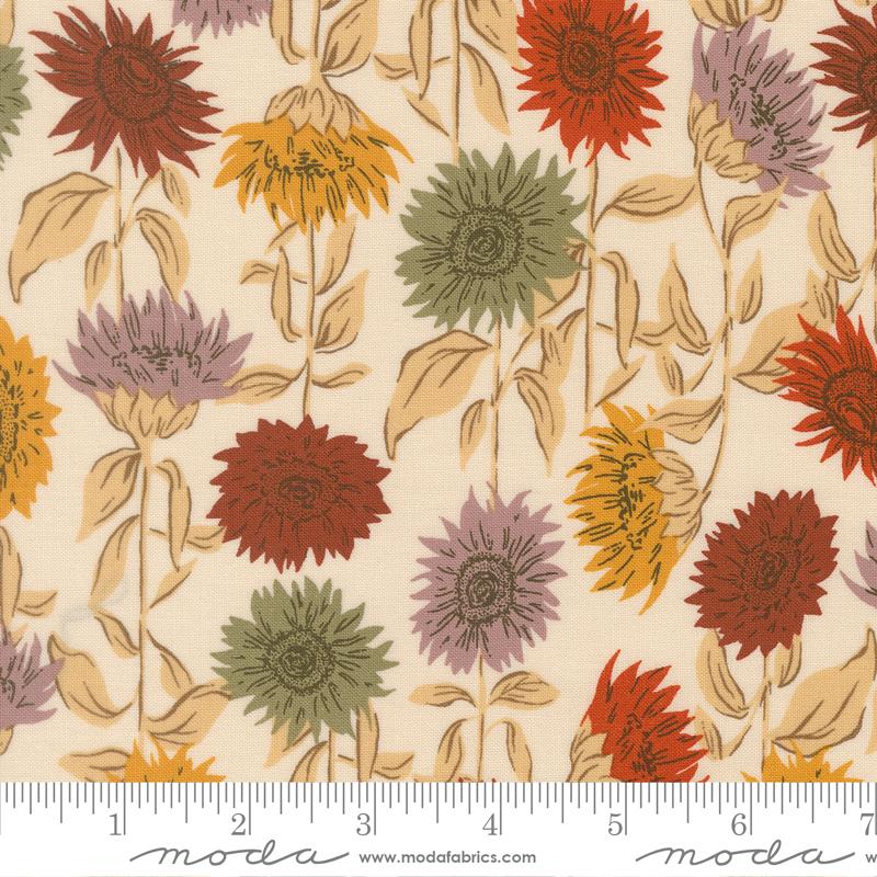 Moda Windfall Eggshell Fabric – Sunflower Field Florals by Fancy That Design House