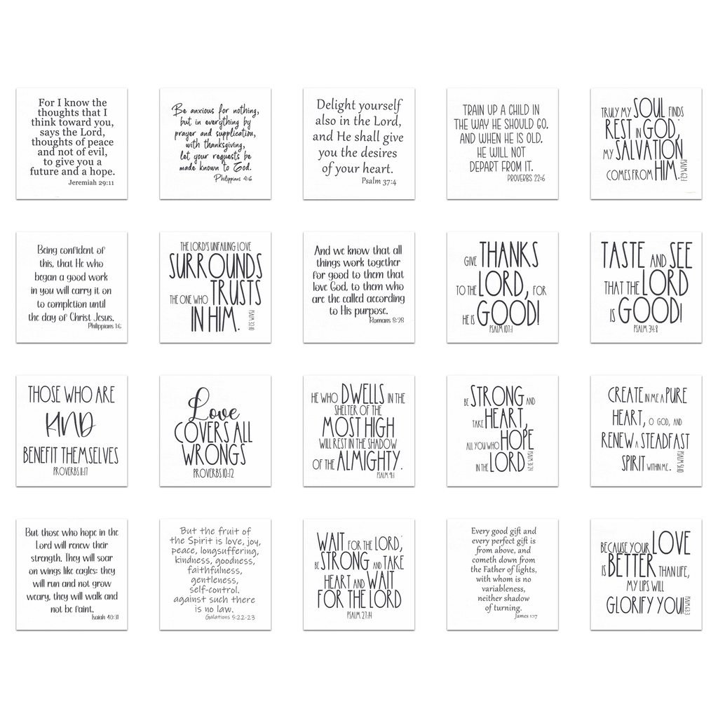 20 Bible Verse Quilt squares - Precut Squares 5" - Carlson Homestead