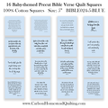 16 Baby-themed Bible Verse Quilt Squares - Precut 5in LIGHT BLUE - Carlson Homestead