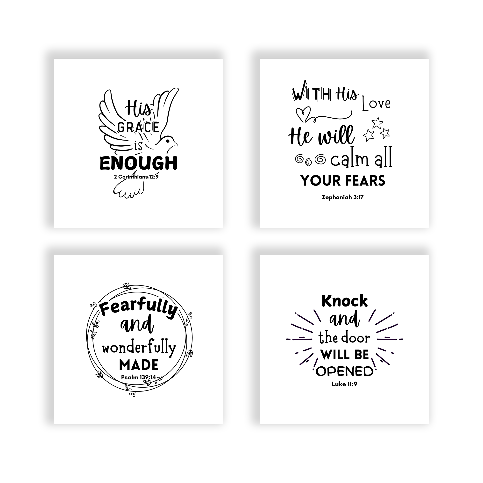 20 Bible Verse Quilt Squares - Precut 3.5in - Carlson Homestead Quilting