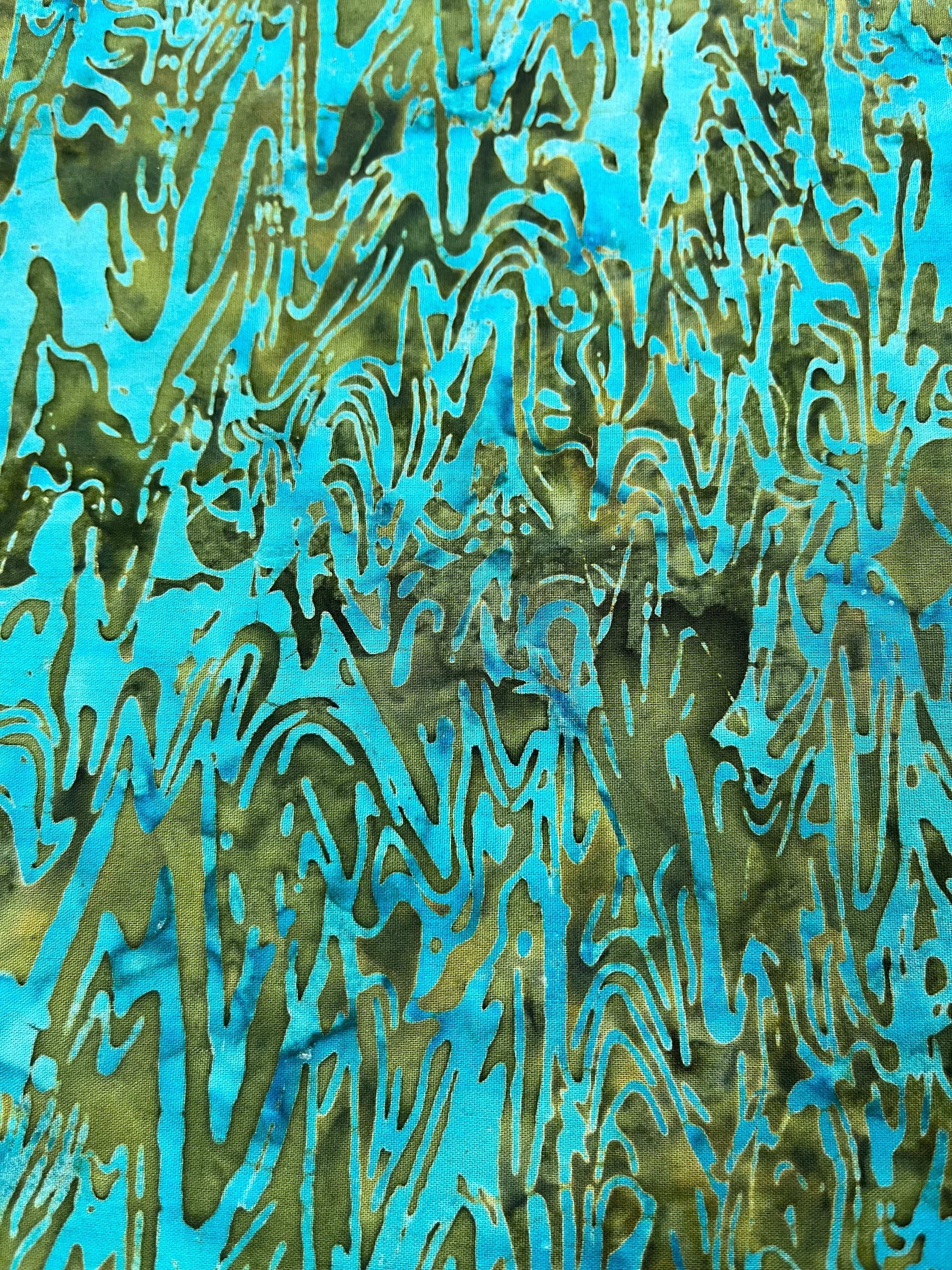 RJR Fabrics Blossom Batiks Waves Wetlands Batik Fabric – Blue Green Batik Blender