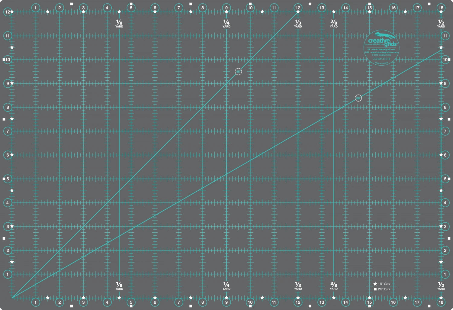 Creative Grids Self-Healing Double-Sided Cutting Mat – 12" x 18"