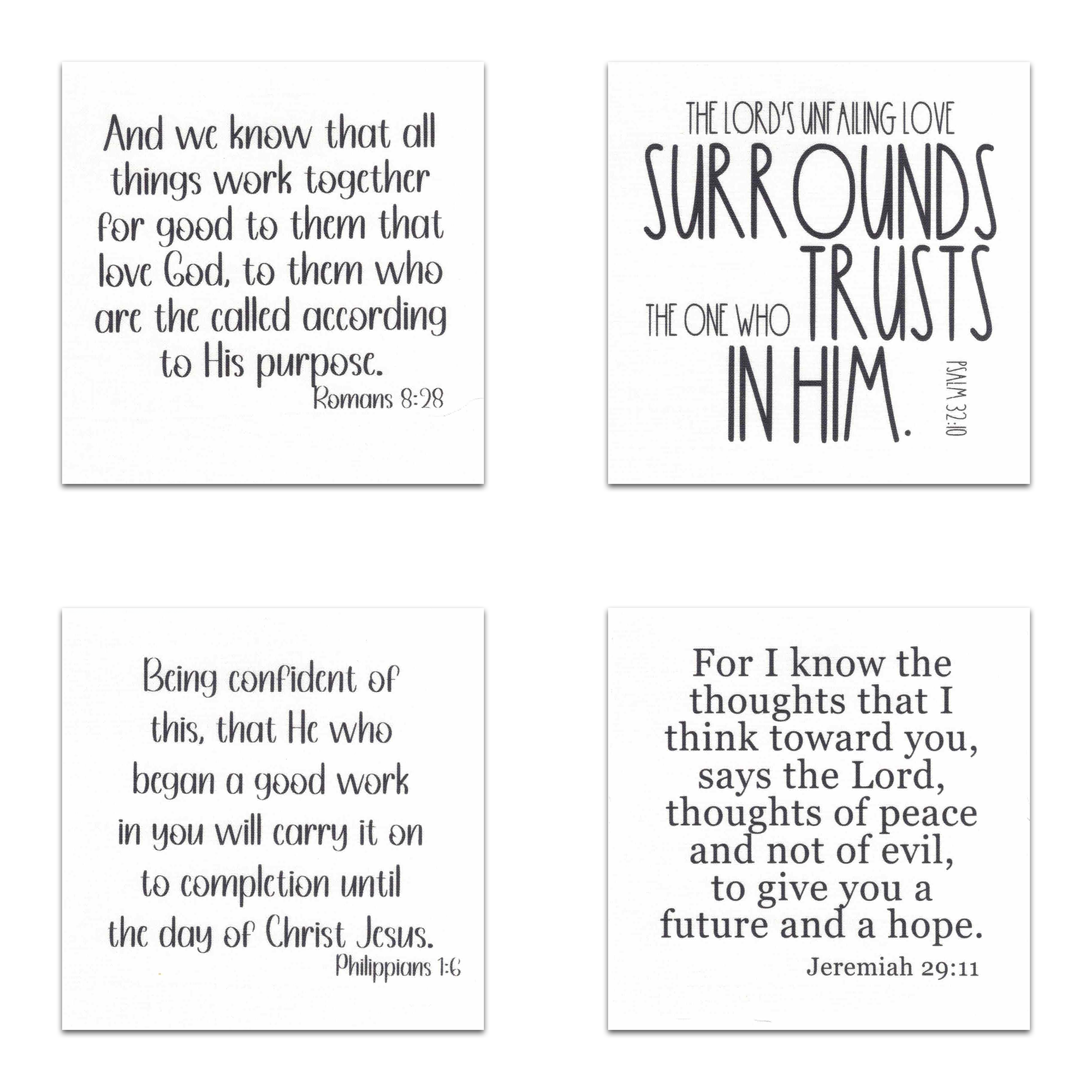 20 Bible Verse Quilt squares - Precut Squares 5" - Carlson Homestead