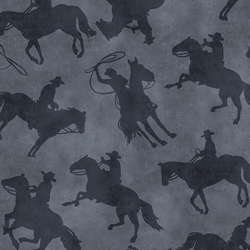 Kanvas Studio Yellowstone Cowboys Charcoal 108" Wide Back Fabric – Western Quilt Backing