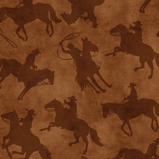 Kanvas Studio Yellowstone Cowboys Saddle Brown 108" Wide Back Fabric – Western Quilt Backing