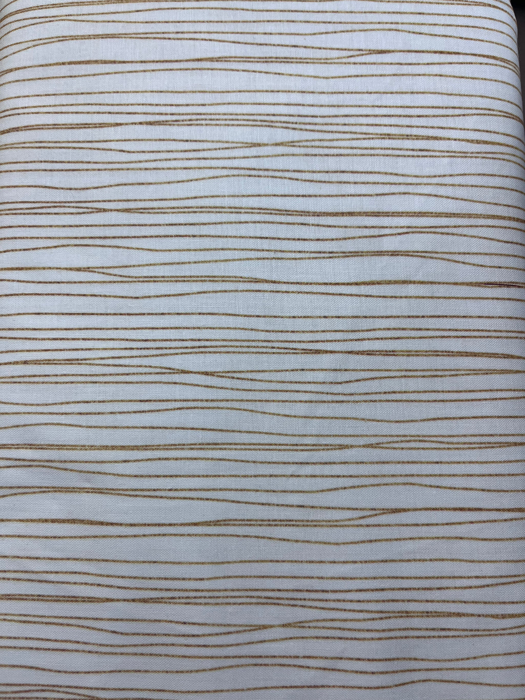 P & B Textiles - Desert Blooms - Gold Stripe - Fabric by Laura Marshall