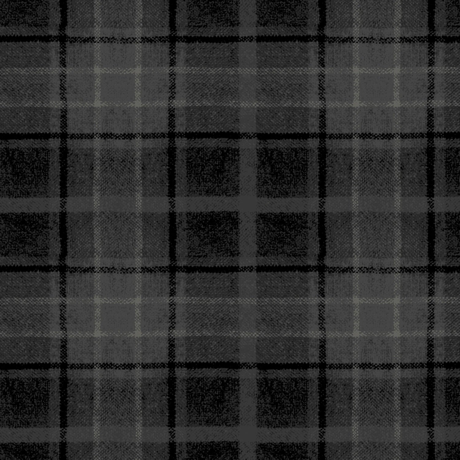 Maywood Studio Holly Jolly Flannel Black Big Plaid Fabric – Black & Gray Plaid by Bonnie Sullivan