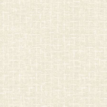 Maywood Studio Woolies Flannel Cream Fabric – Neutral Crosshatch Blender by Bonnie Sullivan