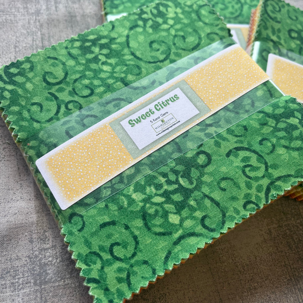 Wilmington Prints - Sweet Citrus - 5 Karat Gems 5" Square Pack – Citrus Color Precuts