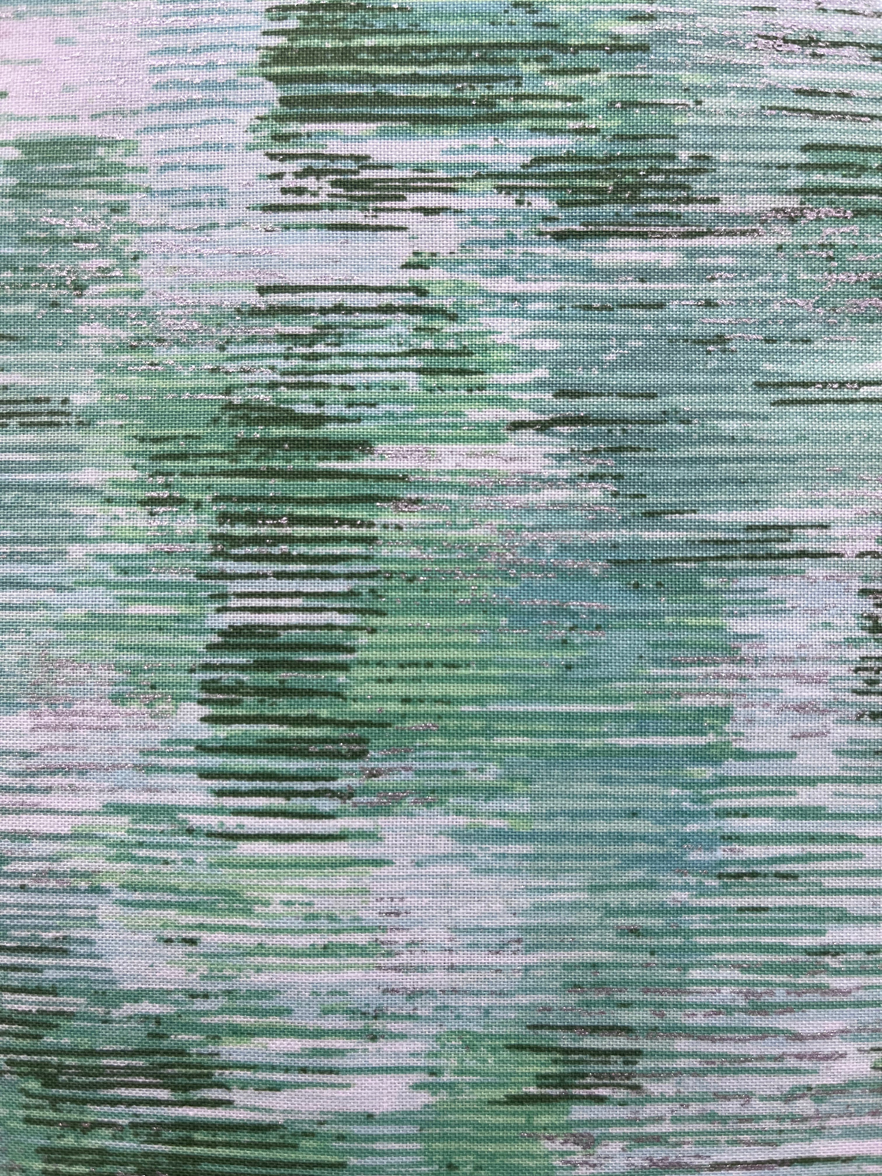 Fusions Brushwork - Brushstrokes Metallic Mint - Green Blender by Robert Kaufman