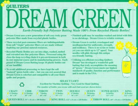 *Batting-GREEN - 121" X 93 - SUPER QUEEN - PKG - GSQ