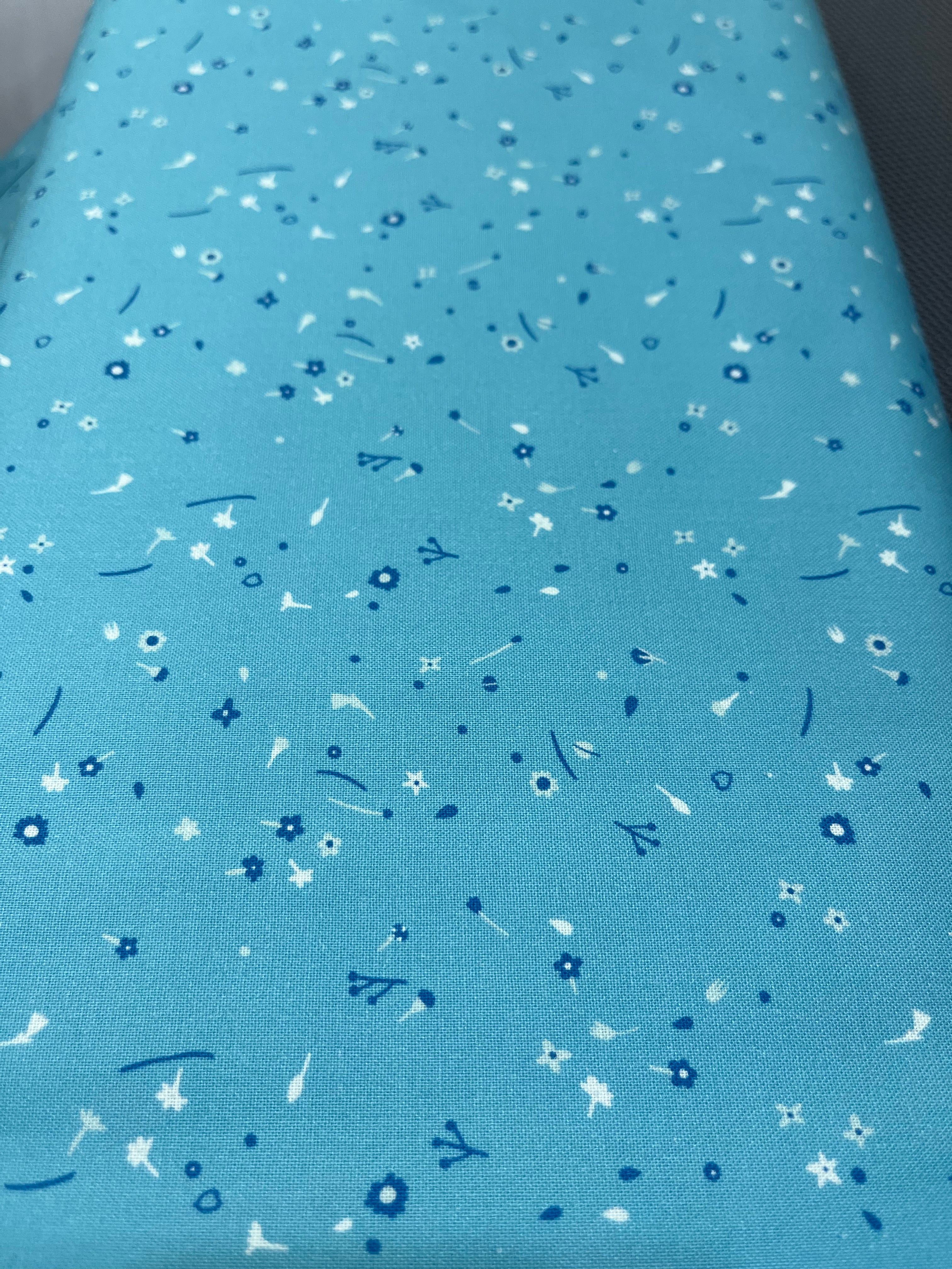 FIGO Fabrics - Glasshouse - Tiny Clippings Blue - Fabric by Emily Taylor