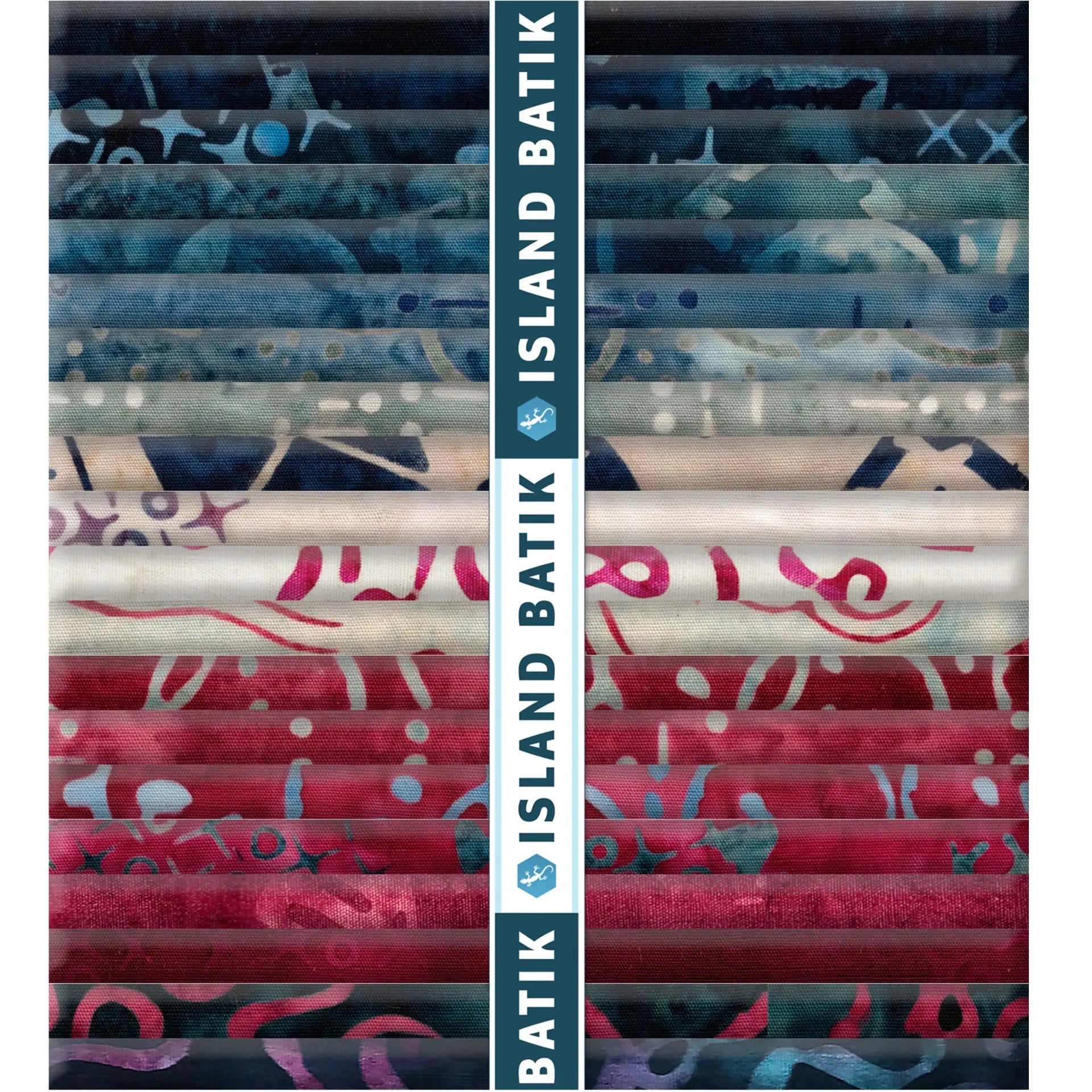 Island Batik Missing You Fat Quarter Pack – 20-Piece Batik Fabric Bundle by Lizard Creek Quilting