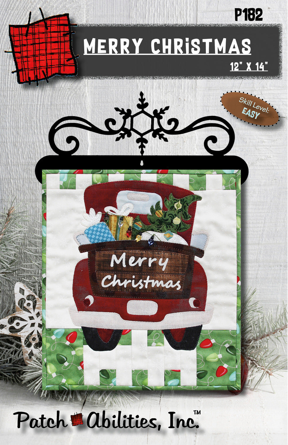 Merry Christmas Little Truck by Julie Wurzer - Wall Hanging Pattern – 12"x14" for Patch Abilities
