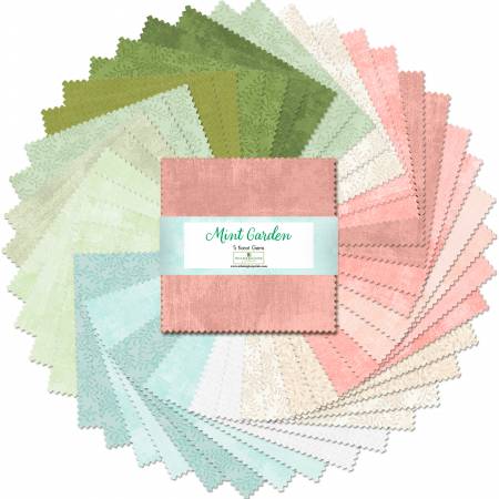 Wilmington - Mint Garden/Soft Greens/Coral/Creams/Turq - 42ct-5" Karat Gems - 512-131-512