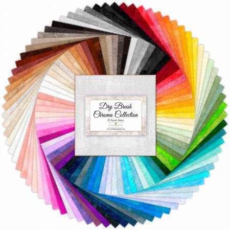 Wilmington - Dry Brush - Chroma 10" Karat Gems 76 Piece – Multicolor Tonal Blender Squares