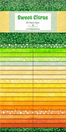 Wilmington - Dry Brush - Sweet Citrus 2.5" Karat Gems 42 Piece – Tonal Blender Strips