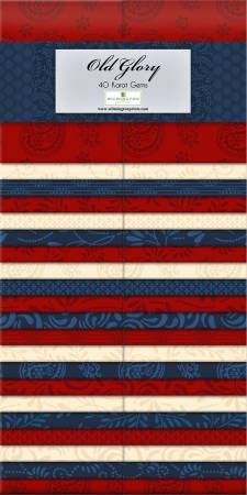 Wilmington Prints Old Glory 2.5" Fabric Strips – 40 Pieces by Wilmington Prints