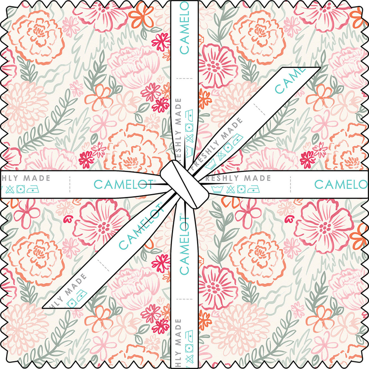 Camelot Blooming Hearts 5" Fabric Squares – 42 Piece Precut Bundle by Laura Marshall