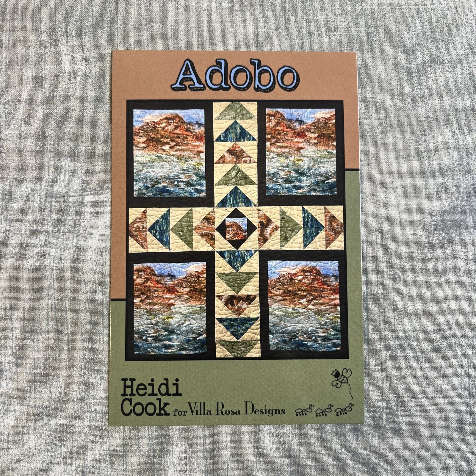 Southwest Buffalo/Bison Quilt Kit – Adobo by Villa Rosa Designs – Rustic Western Fabric Kit – Brown Tan Cream Quilt Kit