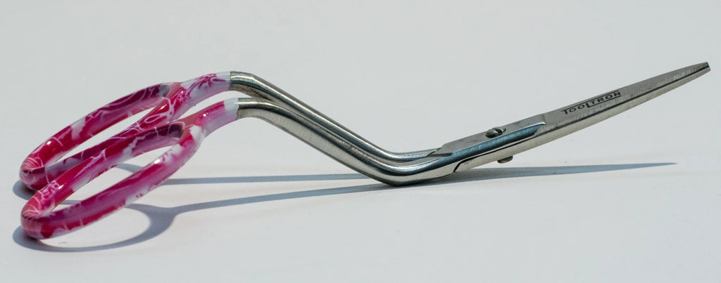 ToolTron Floral Design Applique Scissors – 4.75" Straight Tip with Curved Handle