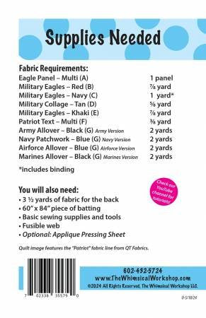 The Whimsical Workshop - Honor to Serve Quilt Pattern – Patriotic quilt
