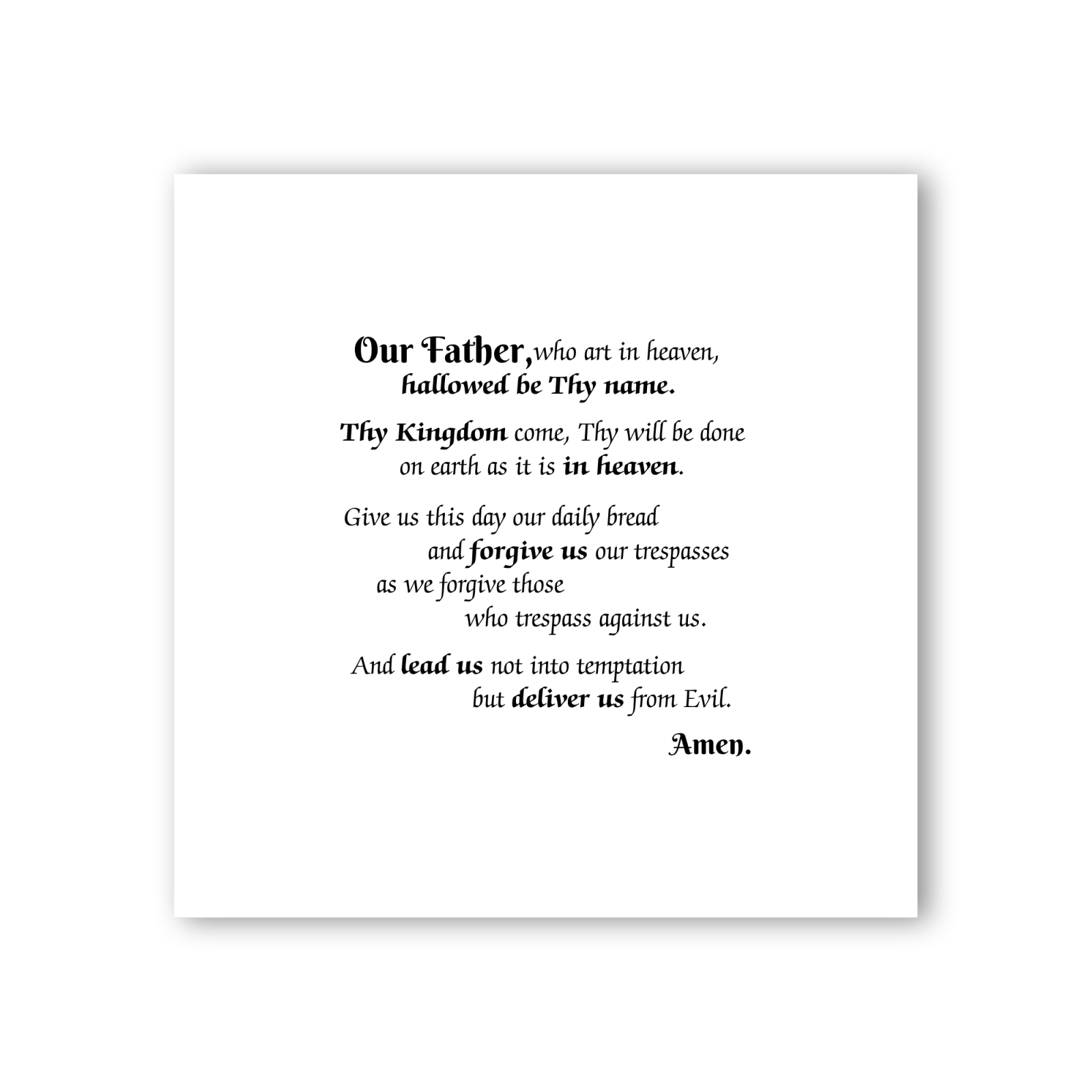 Lord’s Prayer Fabric Squares – 3.5" Precut Cotton (Pack of 5)