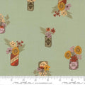 Moda Windfall Aqua Fabric – Aqua Floral Jar Novelty by Fancy That Design House