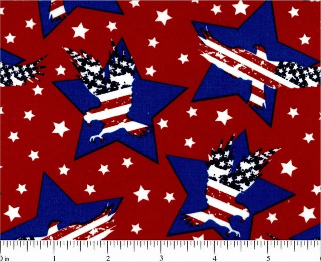Choice Fabrics Patriotic Large Stars on Red Fabric – Red Patriotic Blender